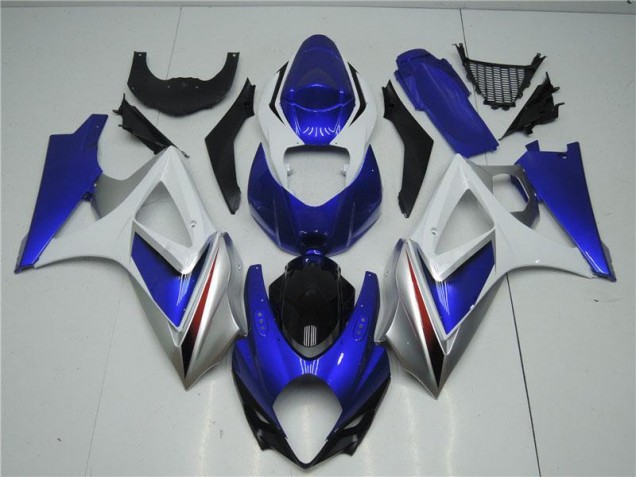 2007-2008 Blue White Suzuki GSXR 1000 K7 Motorcycle Fairings for Sale