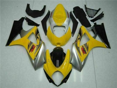 2007-2008 Yellow Suzuki GSXR 1000 K7 Bike Fairing Kit for Sale