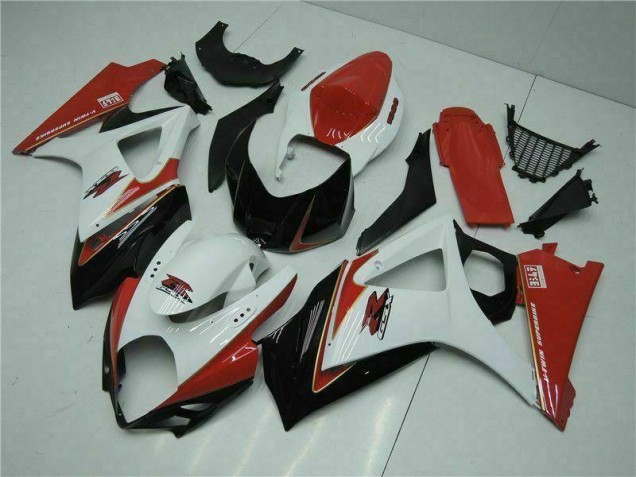 2007-2008 Red White Suzuki GSXR 1000 K7 Motorcycle Bodywork for Sale 2007-2008 Red White Suzuki GSXR 1000 K7 Motorcycle Bodywork for Sale