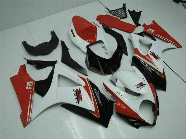 2007-2008 Red White Suzuki GSXR 1000 K7 Motorcycle Bodywork for Sale 2007-2008 Red White Suzuki GSXR 1000 K7 Motorcycle Bodywork for Sale