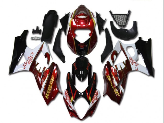 2007-2008 Red White Black Suzuki GSXR 1000 K7 Motorcycle Fairing Kit for Sale 2007-2008 Red White Black Suzuki GSXR 1000 K7 Motorcycle Fairing Kit for Sale