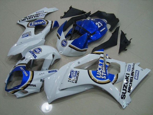 2007-2008 Blue Lucky Strike Suzuki GSXR 1000 K7 Motorbike Fairing for Sale 2007-2008 Blue Lucky Strike Suzuki GSXR 1000 K7 Motorbike Fairing for Sale