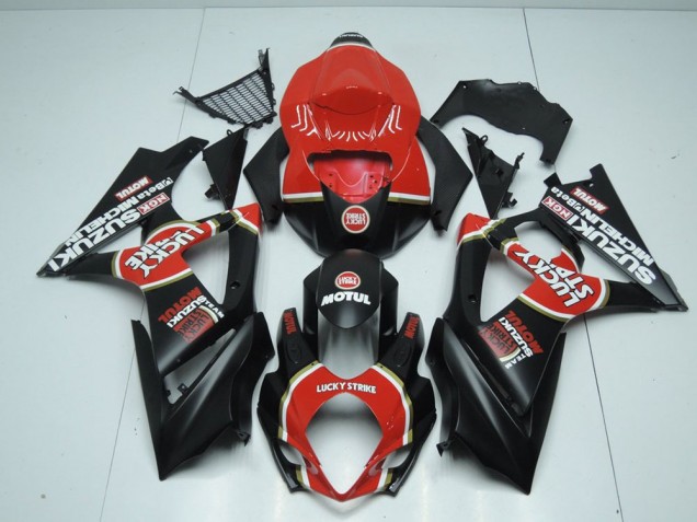 2007-2008 Matte Lucky Strike Suzuki GSXR 1000 K7 Motorcycle Bodywork for Sale 2007-2008 Matte Lucky Strike Suzuki GSXR 1000 K7 Motorcycle Bodywork for Sale