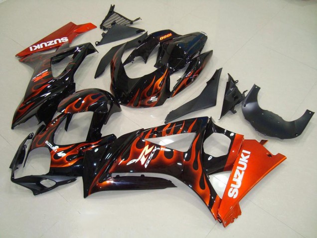 2007-2008 Orange Flame Suzuki GSXR 1000 K7 Motorbike Fairing Kits for Sale 2007-2008 Orange Flame Suzuki GSXR 1000 K7 Motorbike Fairing Kits for Sale