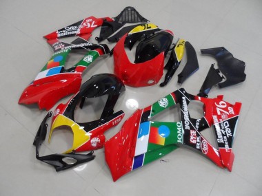 2007-2008 Red and Green Suzuki GSXR 1000 K7 Motorcycle Fairings Kits for Sale