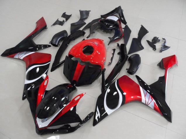 2007-2008 Black Red Glossy Yamaha YZF R1 Motorcycle Replacement Fairings for Sale 2007-2008 Black Red Glossy Yamaha YZF R1 Motorcycle Replacement Fairings for Sale