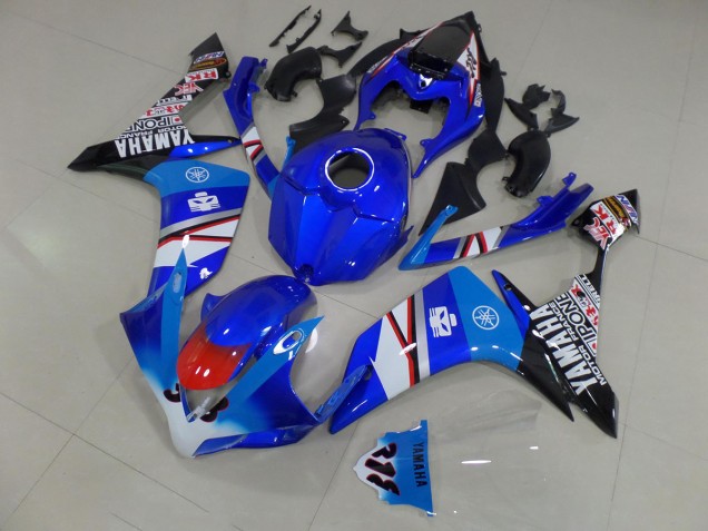 2007-2008 Blue White Black Stickers Yamaha YZF R1 Motorcycle Fairing for Sale 2007-2008 Blue White Black Stickers Yamaha YZF R1 Motorcycle Fairing for Sale