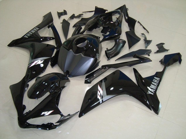 2007-2008 Glossy Black White Yamaha YZF R1 Bike Fairings for Sale