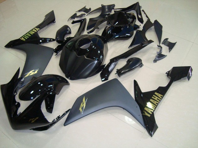 2007-2008 Matte Black Gold Yamaha YZF R1 Bike Fairings for Sale 2007-2008 Matte Black Gold Yamaha YZF R1 Bike Fairings for Sale