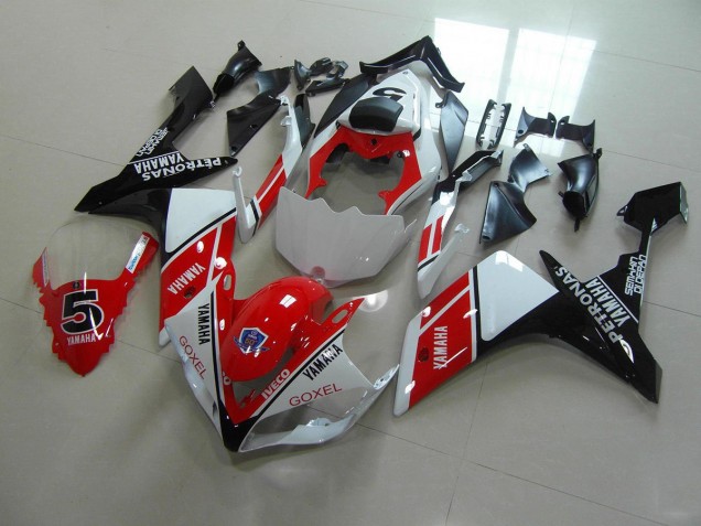 2007-2008 Red White Stickers Yamaha YZF R1 Motorbike Fairing Kits for Sale