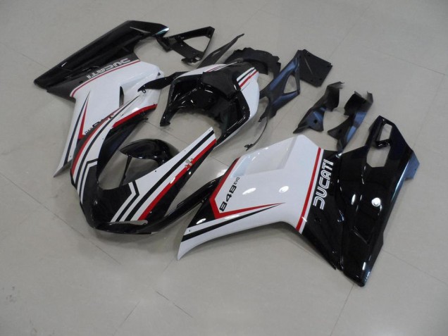 2007-2014 Black Tricolor Ducati 848 1098 1198 Replacement Fairings for Sale