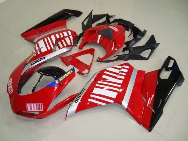 2007-2014 Red White Ducati 848 1098 1198 Motorcylce Fairings for Sale