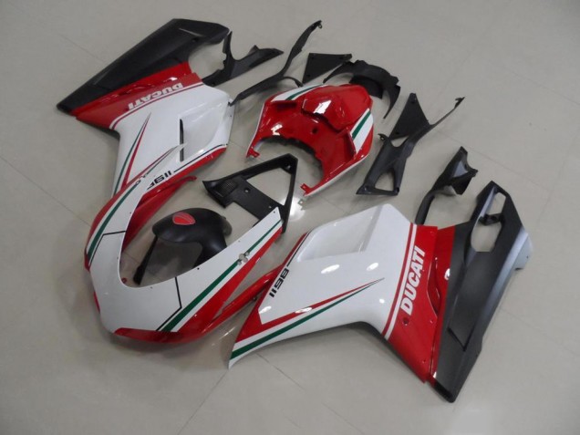 2007-2014 Red White Ducati 848 1098 1198 Replacement Motorcycle Fairings for Sale