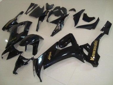 2008-2010 Glossy Black with Gold Sticker Kawasaki ZX10R Motorcycle Fairings for Sale