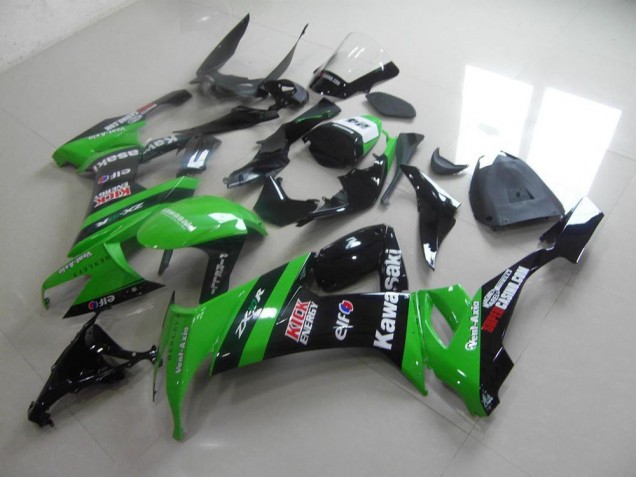 2008-2010 Green Black Kick Kawasaki ZX10R Replacement Motorcycle Fairings for Sale