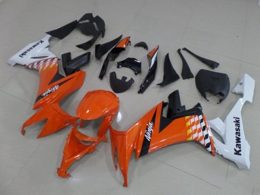 2008-2010 Orange and White Kawasaki ZX10R Motorcycle Bodywork for Sale