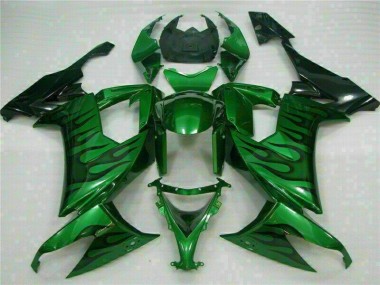 2008-2010 Green Flame Kawasaki ZX10R Bike Fairings for Sale