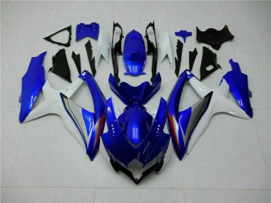 2008-2010 Blue White Suzuki GSXR 600/750 Motorcycle Fairing Kit for Sale