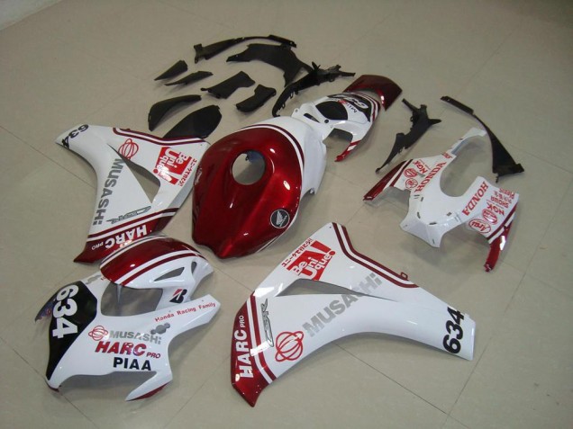 2008-2011 White Red HARC Pro PIAA 634 Honda CBR1000RR Motorcylce Fairings for Sale 2008-2011 White Red HARC Pro PIAA 634 Honda CBR1000RR Motorcylce Fairings for Sale