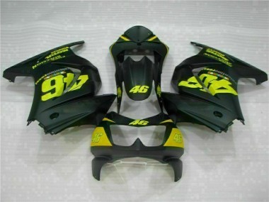 2008-2012 Black Yellow 46 Kawasaki EX250 Motorcycle Fairings Kit for Sale