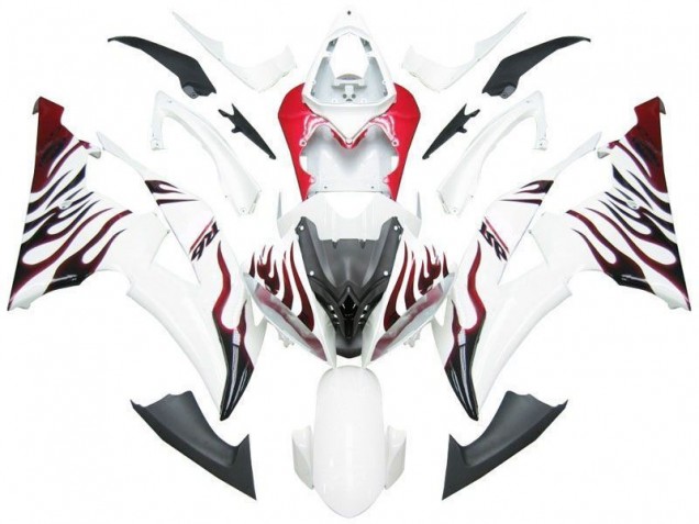 2008-2016 White Red Flame R6 Yamaha YZF R6 Motorbike Fairing for Sale 2008-2016 White Red Flame R6 Yamaha YZF R6 Motorbike Fairing for Sale