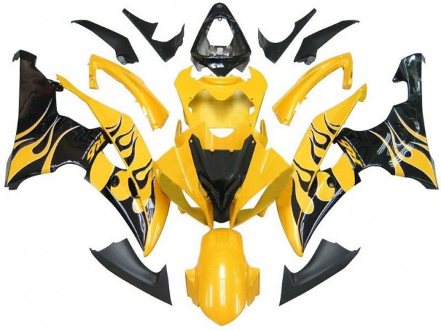 2008-2016 Yellow Black Flame R6 Yamaha YZF R6 Replacement Motorcycle Fairings for Sale 2008-2016 Yellow Black Flame R6 Yamaha YZF R6 Replacement Motorcycle Fairings for Sale