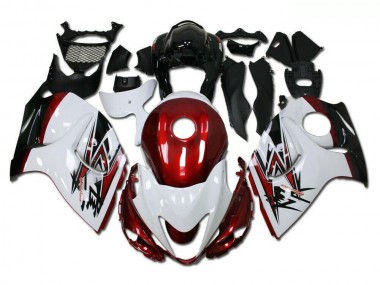 2008-2019 White Red Suzuki GSXR 1300 Hayabusa Motorcycle Fairings Kits for Sale