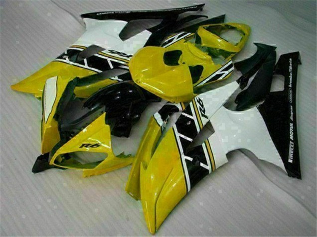 2008-2016 Yellow White Yamaha YZF R6 Motorcycle Replacement Fairings for Sale