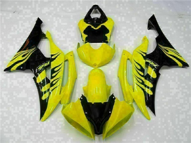 2008-2016 Yellow Black Yamaha YZF R6 Motorcycle Fairing Kits for Sale