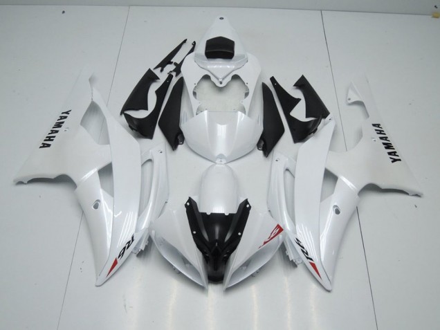 2008-2016 Pearl White and Red Sticker Yamaha YZF R6 Motorcycle Fairings Kits for Sale