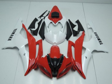 2008-2016 Red and Pearl White Yamaha YZF R6 Motorcycle Replacement Fairings for Sale