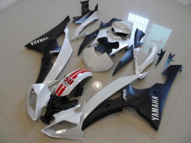 2008-2016 Pearl White and Black 58 Sic Yamaha YZF R6 Bike Fairing for Sale