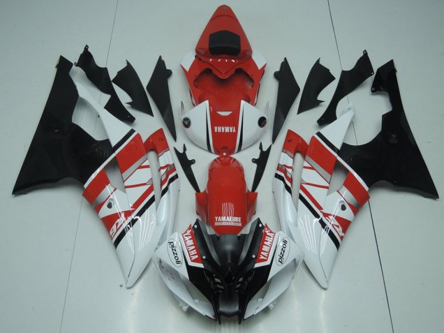 2008-2016 Red White Black Yamaha YZF R6 Replacement Motorcycle Fairings for Sale