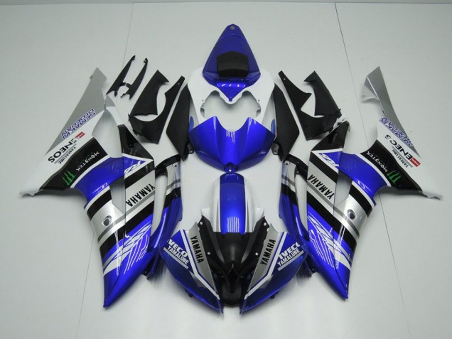 2008-2016 Blue White ENEOS Monster Yamaha YZF R6 Motorcycle Fairings Kit for Sale 2008-2016 Blue White ENEOS Monster Yamaha YZF R6 Motorcycle Fairings Kit for Sale