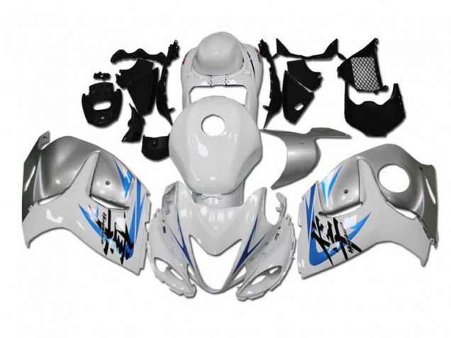 2008-2019 White Blue Suzuki GSXR 1300 Hayabusa Replacement Fairings for Sale 2008-2019 White Blue Suzuki GSXR 1300 Hayabusa Replacement Fairings for Sale