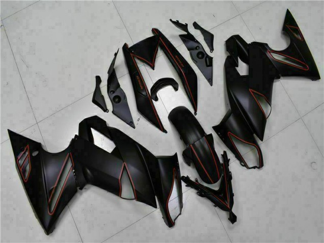 2009-2011 Black Red Kawasaki EX650 Motorbike Fairing for Sale