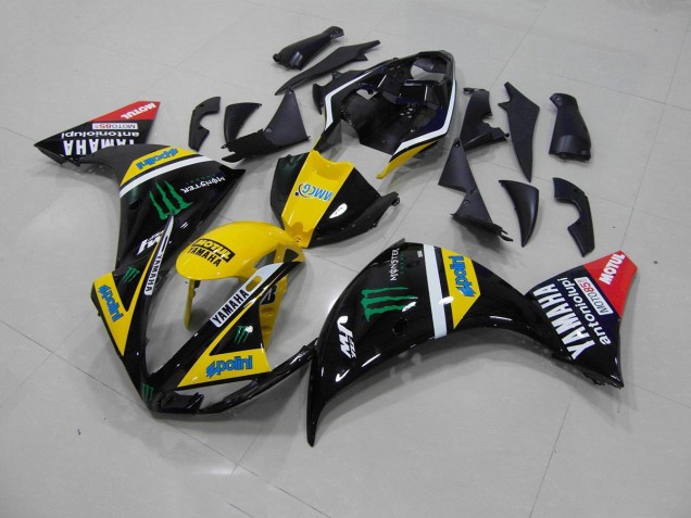 2009-2011 Yellow Black Monster Yamaha YZF R1 Motorcycle Fairing for Sale 2009-2011 Yellow Black Monster Yamaha YZF R1 Motorcycle Fairing for Sale