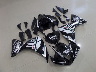 2009-2011 Black White Fiat Yamaha YZF R1 Motorcycle Fairing Kit for Sale