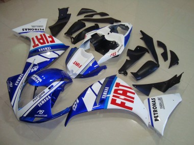 2009-2011 Blue White Fiat Yamaha YZF R1 Replacement Motorcycle Fairings for Sale