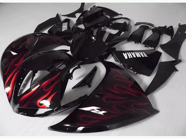 2009-2011 Red Black Flame Yamaha YZF R1 Bike Fairings for Sale 2009-2011 Red Black Flame Yamaha YZF R1 Bike Fairings for Sale