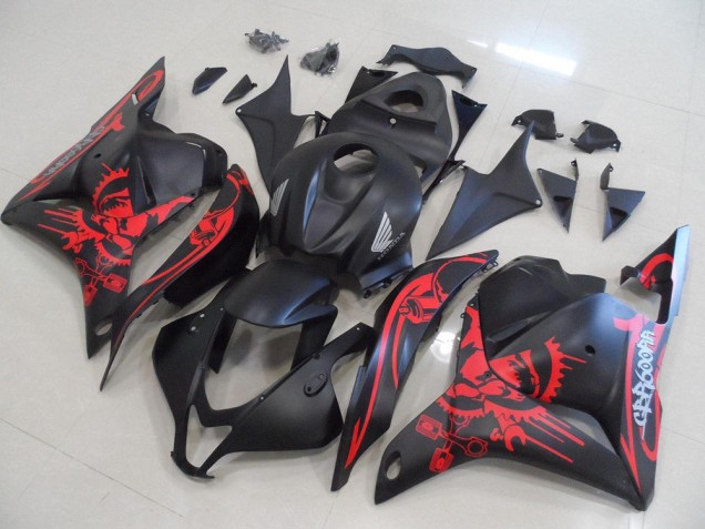 2009-2012 Matte Black with Red Skull Honda CBR600RR Motorcycle Fairings Kits for Sale 2009-2012 Matte Black with Red Skull Honda CBR600RR Motorcycle Fairings Kits for Sale