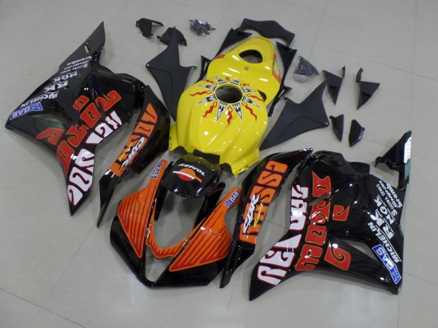 2009-2012 Yellow Rossi Race Honda CBR600RR Motorcycle Fairings Kits for Sale 2009-2012 Yellow Rossi Race Honda CBR600RR Motorcycle Fairings Kits for Sale