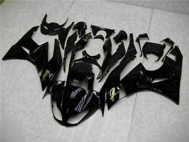 2009-2012 Black Gold Ninja Kawasaki ZX6R Motorcycle Replacement Fairings for Sale 2009-2012 Black Gold Ninja Kawasaki ZX6R Motorcycle Replacement Fairings for Sale
