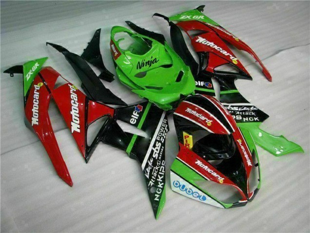 2009-2012 Black Red Green Motorcard Kawasaki ZX6R Motor Fairings for Sale 2009-2012 Black Red Green Motorcard Kawasaki ZX6R Motor Fairings for Sale
