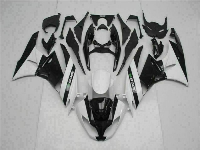 2009-2012 Black White Kawasaki ZX6R Motorcycle Fairings for Sale 2009-2012 Black White Kawasaki ZX6R Motorcycle Fairings for Sale