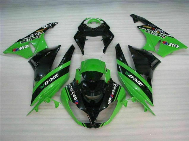 2009-2012 Black Green Kawasaki ZX6R Motorcycle Fairing for Sale 2009-2012 Black Green Kawasaki ZX6R Motorcycle Fairing for Sale