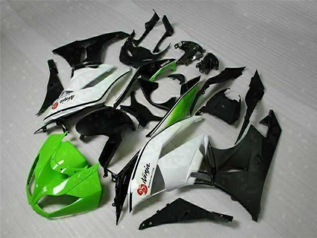 2009-2012 Green Black White 25 Kawasaki ZX6R Bike Fairings for Sale 2009-2012 Green Black White 25 Kawasaki ZX6R Bike Fairings for Sale