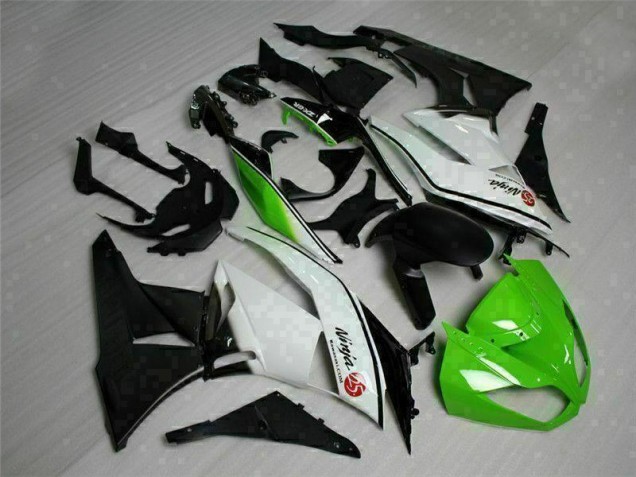 2009-2012 Green Black White 25 Kawasaki ZX6R Bike Fairings for Sale 2009-2012 Green Black White 25 Kawasaki ZX6R Bike Fairings for Sale