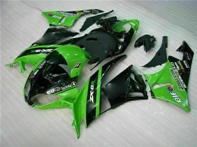 2009-2012 Green Black Kawasaki ZX6R Motor Bike Fairings for Sale 2009-2012 Green Black Kawasaki ZX6R Motor Bike Fairings for Sale