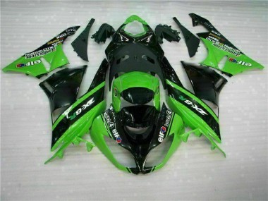 2009-2012 Green Black Kawasaki ZX6R Motor Bike Fairings for Sale